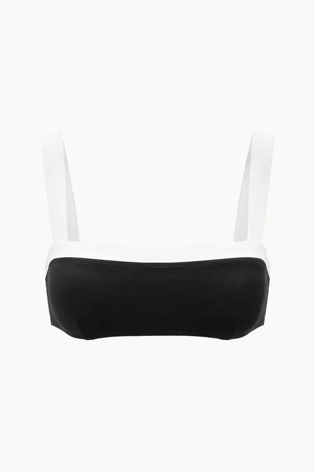 Women STAUD Bikinis LIV BIKINI TOP BLACK WHITE Women STAUD Bikinis LIV BIKINI TOP BLACK WHITE
