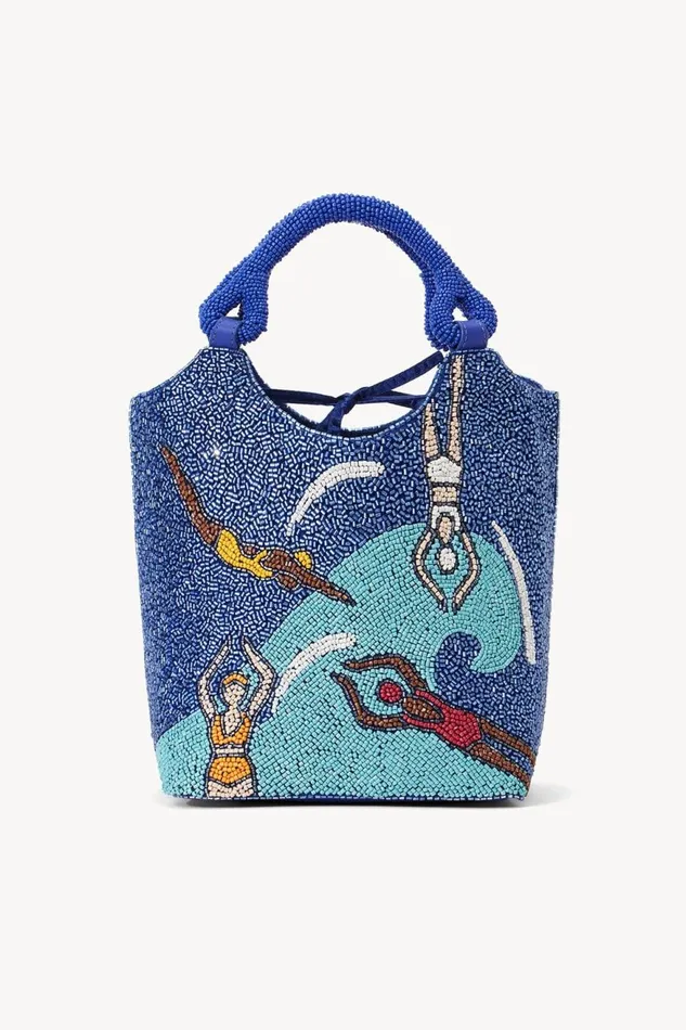 Women STAUD Bucket BEADED COTE BAG SWIMMERS