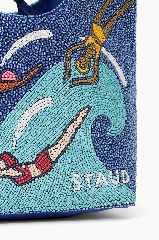 Women STAUD Bucket BEADED COTE BAG SWIMMERS