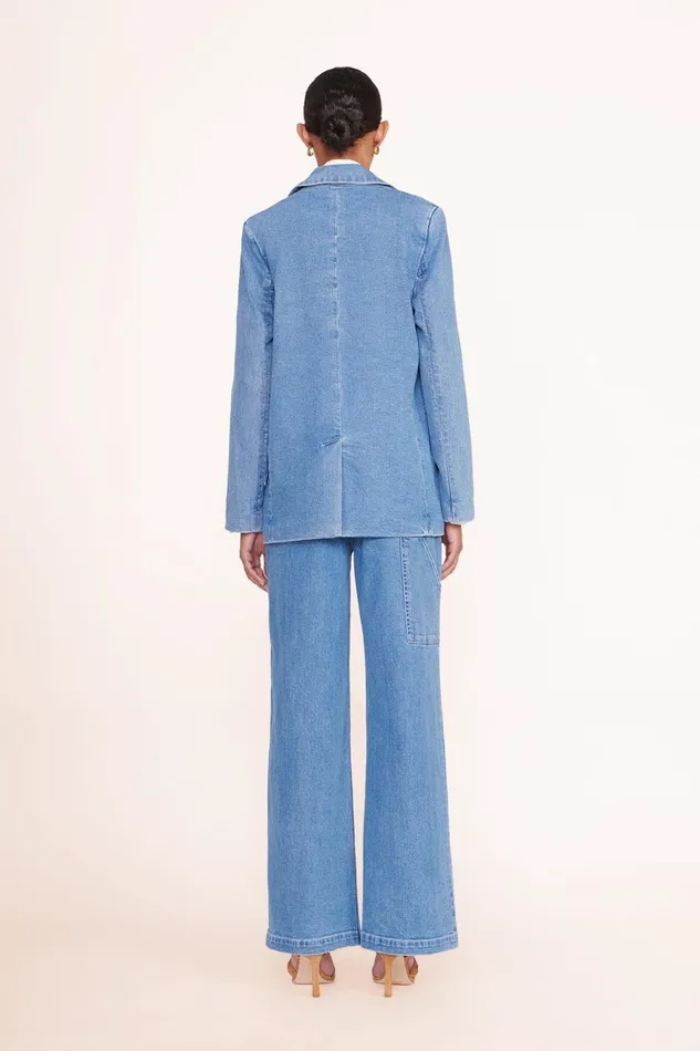 Women STAUD Denim MAXWELL BLAZER MEDIUM WASH