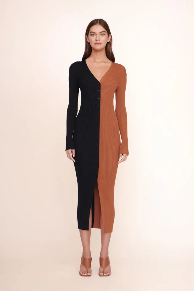 Women STAUD Dresses SHOKO SWEATER TAN BLACK