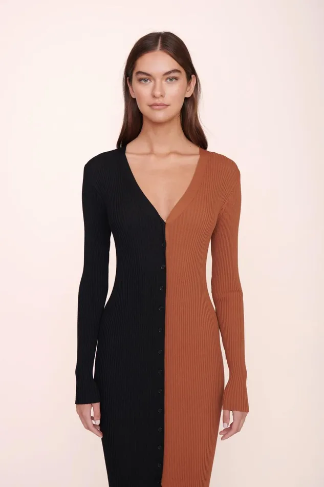 Women STAUD Dresses SHOKO SWEATER TAN BLACK