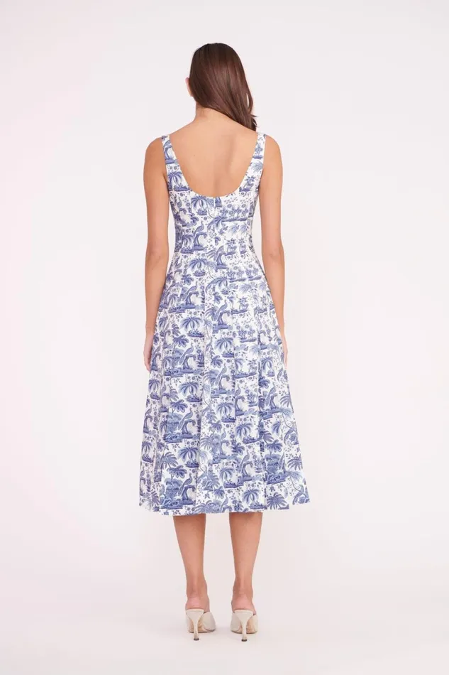 Women STAUD Dresses WELLS DRESS BLUE TOILE
