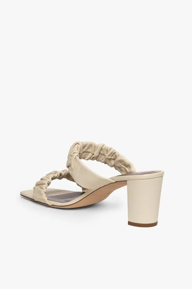 Women STAUD Heels FRANKIE RUCHED SANDAL CREAM