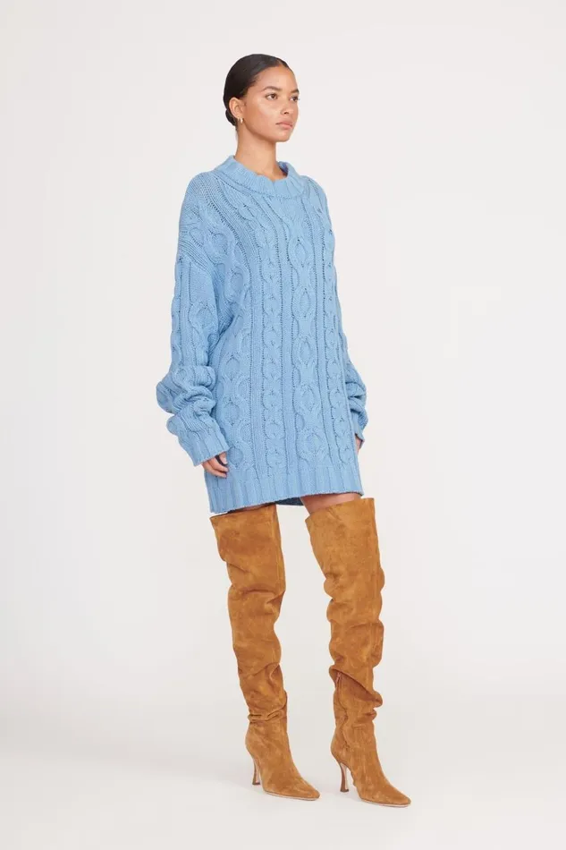 Women STAUD Knits BEEHIVE SWEATER FRENCH BLUE Women STAUD Knits BEEHIVE SWEATER FRENCH BLUE