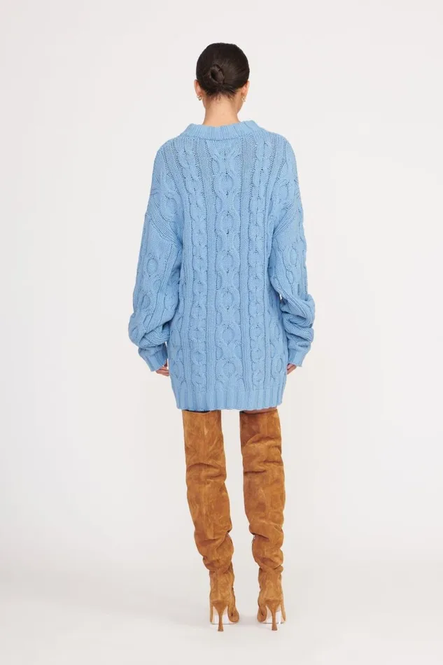 Women STAUD Knits BEEHIVE SWEATER FRENCH BLUE Women STAUD Knits BEEHIVE SWEATER FRENCH BLUE
