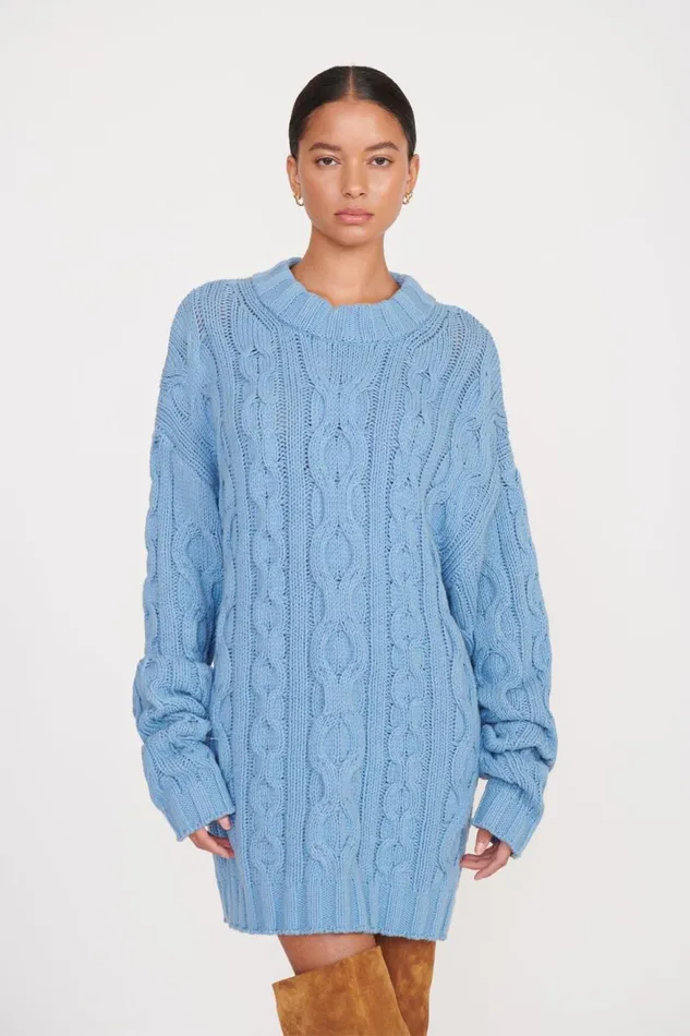 Women STAUD Knits BEEHIVE SWEATER FRENCH BLUE Women STAUD Knits BEEHIVE SWEATER FRENCH BLUE
