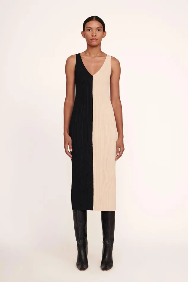 Women STAUD Knits DANA DRESS BUFF BLACK
