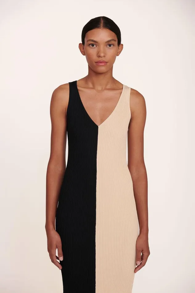 Women STAUD Knits DANA DRESS BUFF BLACK