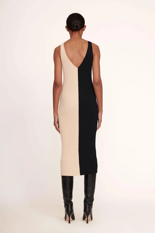 Women STAUD Knits DANA DRESS BUFF BLACK