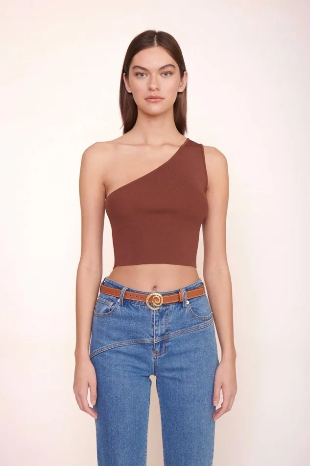 Women STAUD Knits LEXI TOP BARK