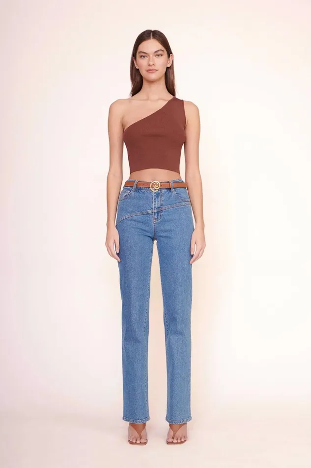 Women STAUD Knits LEXI TOP BARK