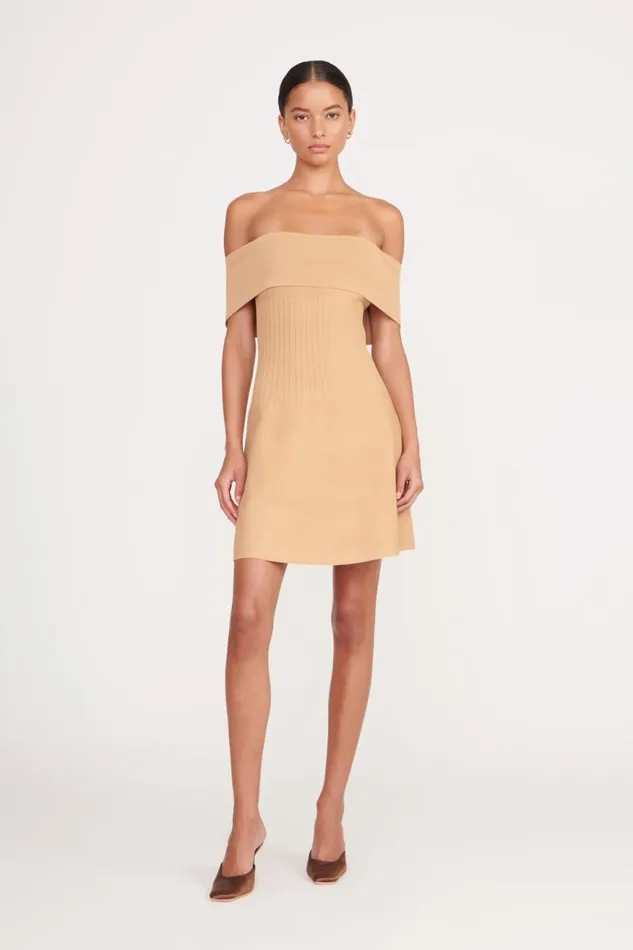 Women STAUD Occasion Dresses MINI ARTISTRY DRESS CAMEL