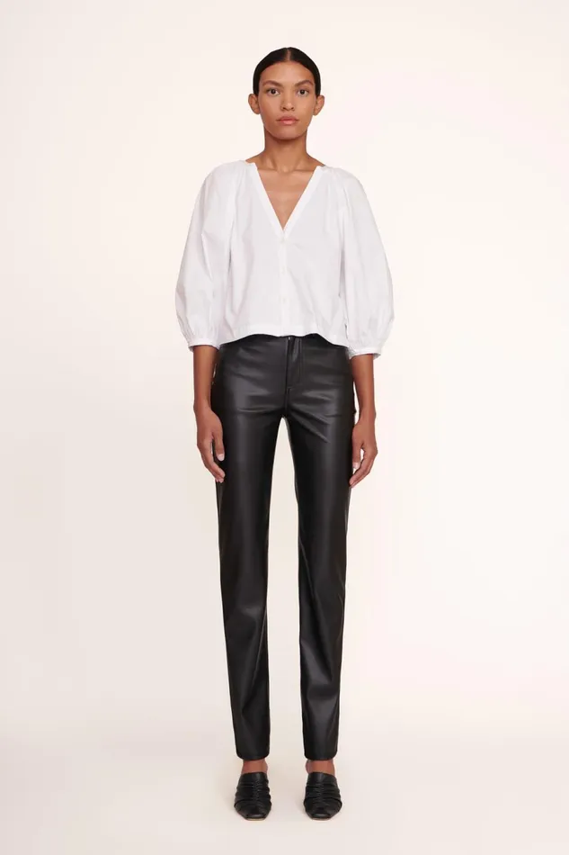 Women STAUD Pants and Shorts ELLIOT PANT BLACK VEGAN LEATHER