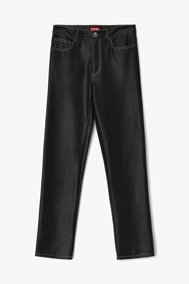 Women STAUD Pants and Shorts ELLIOT PANT BLACK VEGAN LEATHER