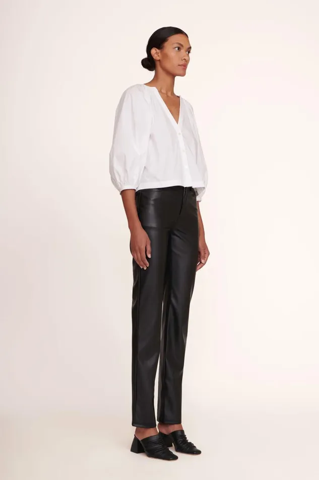 Women STAUD Pants and Shorts ELLIOT PANT BLACK VEGAN LEATHER