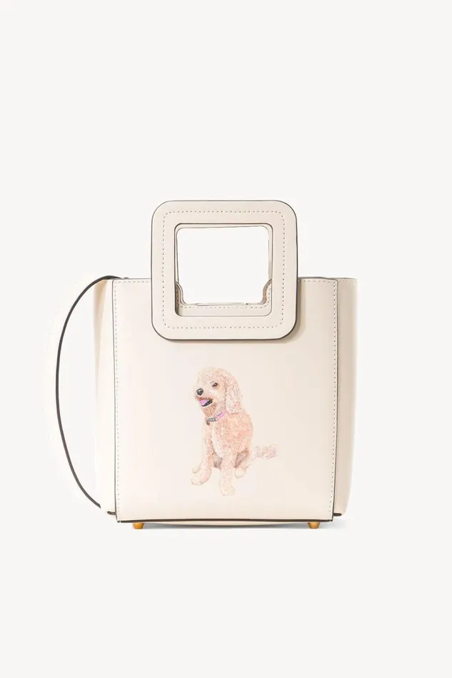 Women STAUD Pet Handbags CUSTOM MINI SHIRLEY LEATHER BAG CREAM