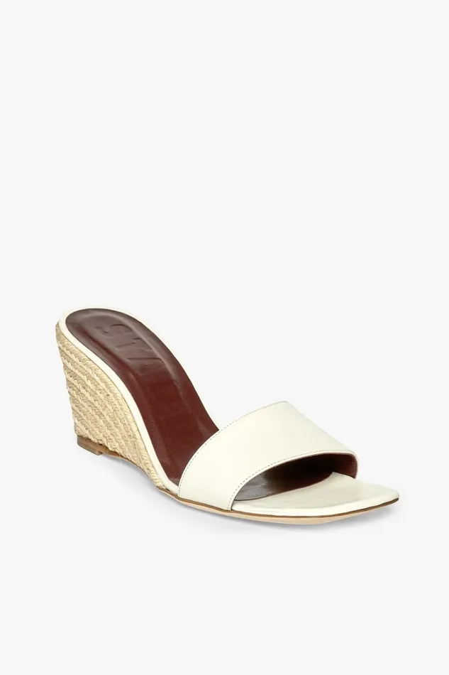 Women STAUD Platforms and Wedges BILLIE ESPADRILLE WEDGE NATURAL CREAM