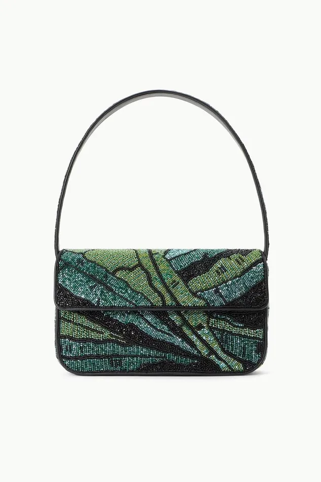 Women STAUD Shoulder TOMMY BEADED BAG GREEN PALM