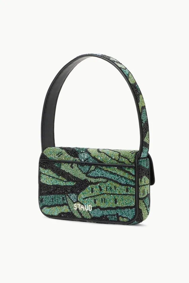 Women STAUD Shoulder TOMMY BEADED BAG GREEN PALM