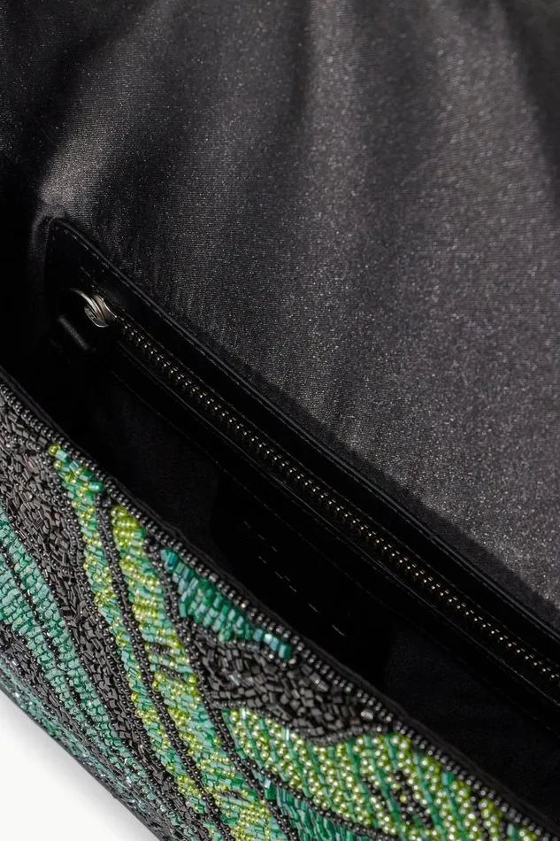 Women STAUD Shoulder TOMMY BEADED BAG GREEN PALM