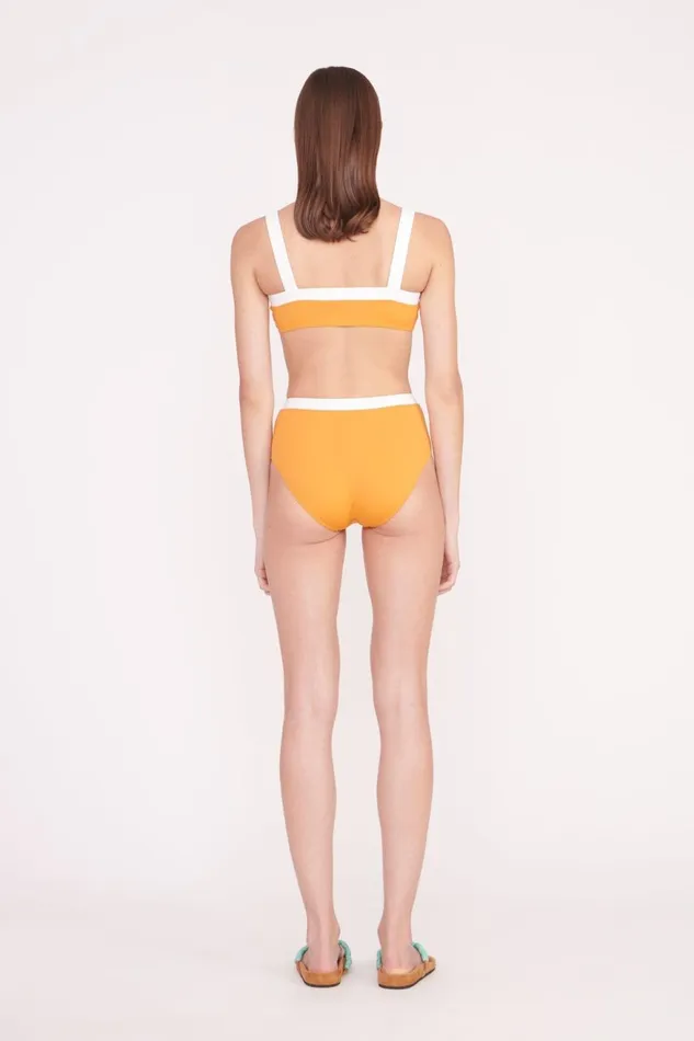 Women STAUD Swim DEVON HIGH RISE BIKINI BOTTOM NECTARINE WHITE Women STAUD Swim DEVON HIGH RISE BIKINI BOTTOM NECTARINE WHITE