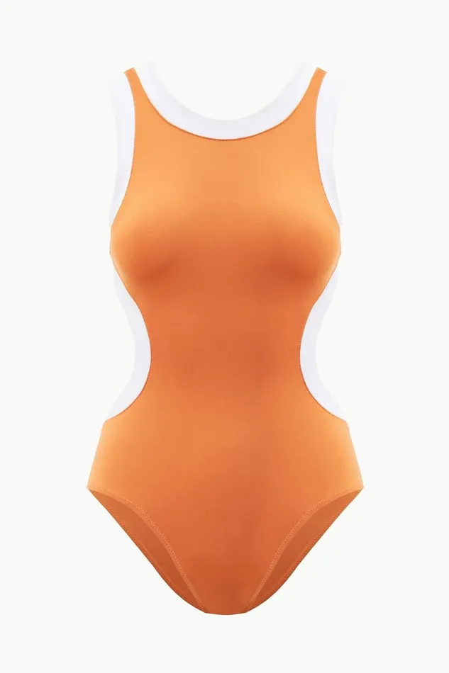 Women STAUD Swim DOLCE ONE PIECE NECTARINE WHITE