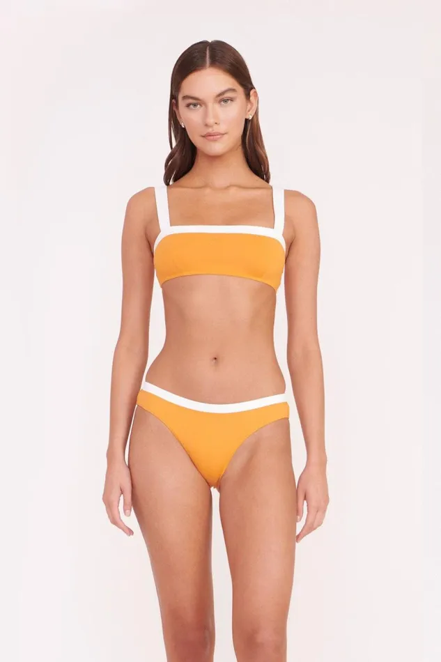 Women STAUD Swim LIV BIKINI TOP NECTARINE WHITE