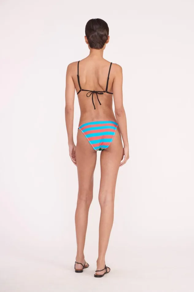 Women STAUD Swim TATE TRIANGLE BIKINI TOP CABANA STRIPE MULTI