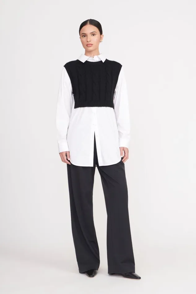 Women STAUD Tops COOPER TOP BLACK WHITE Women STAUD Tops COOPER TOP BLACK WHITE