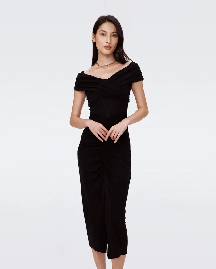 Women Stephen Dress Black DVF Dresses