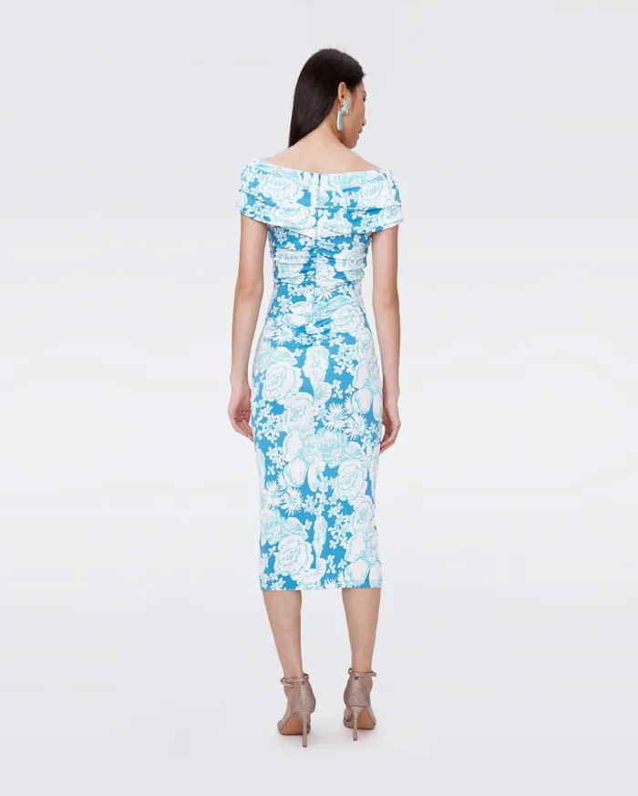 Women Stephen Dress June Bloom Blue DVF Dresses