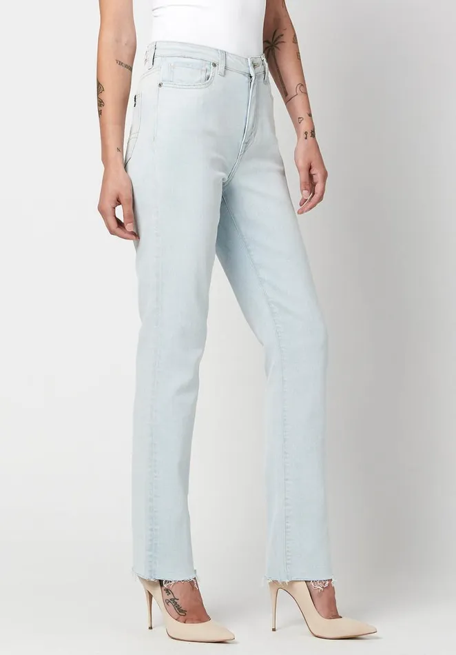 Women Straight Jayden Bleached Out Jeans Indigo Buffalo David Bitton Straight Leg