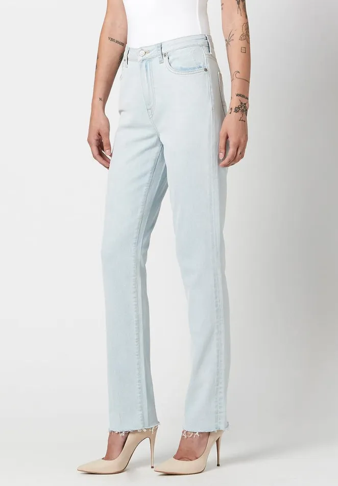 Women Straight Jayden Bleached Out Jeans Indigo Buffalo David Bitton Straight Leg