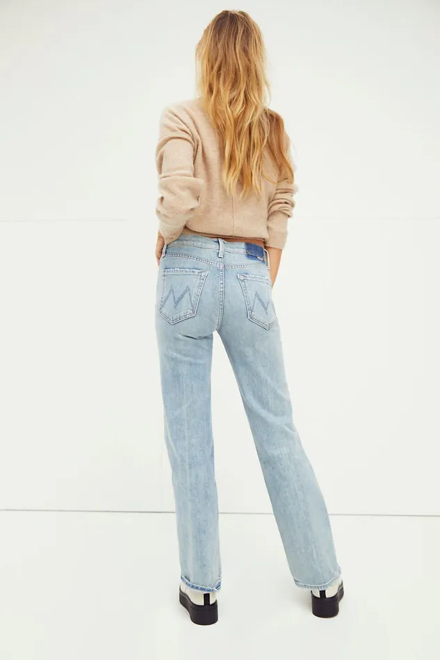 Women StraightLeg Jeans Free People MOTHER The Kick It Jeans Wicked Wild Calling