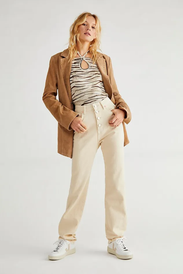 Women StraightLeg Jeans Free People ZGY Straight Up Jeans Sandstone