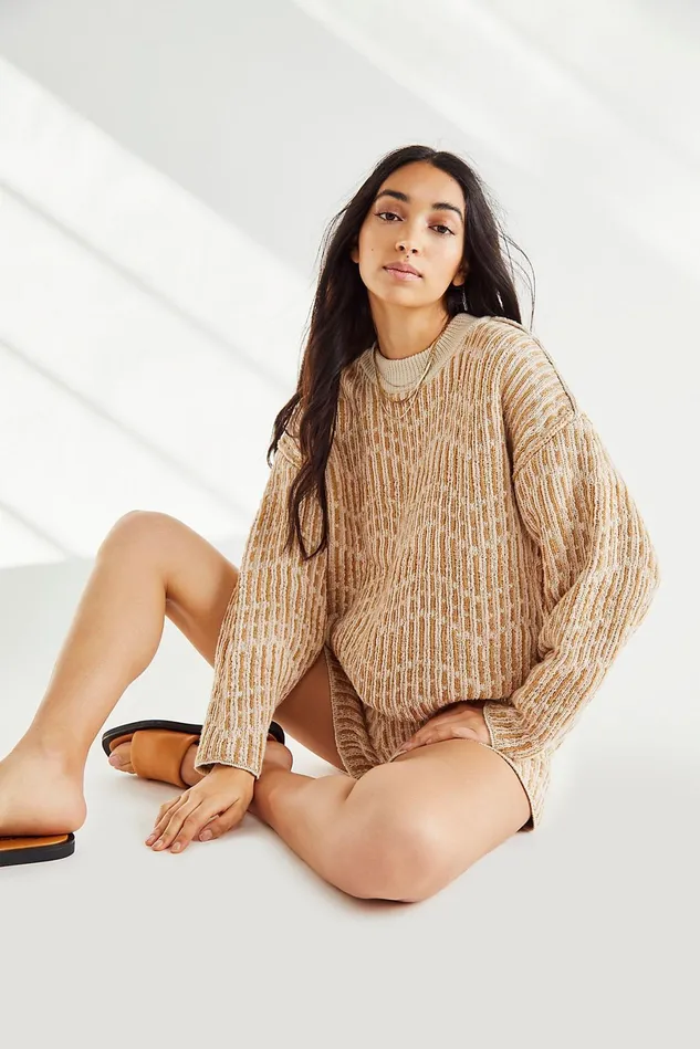Women Sweater Dresses Free People Malibu Pattern Sweater Set Tea Combo