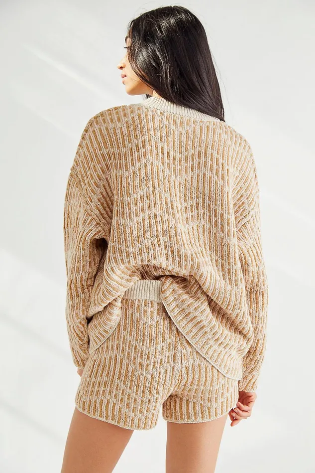 Women Sweater Dresses Free People Malibu Pattern Sweater Set Tea Combo