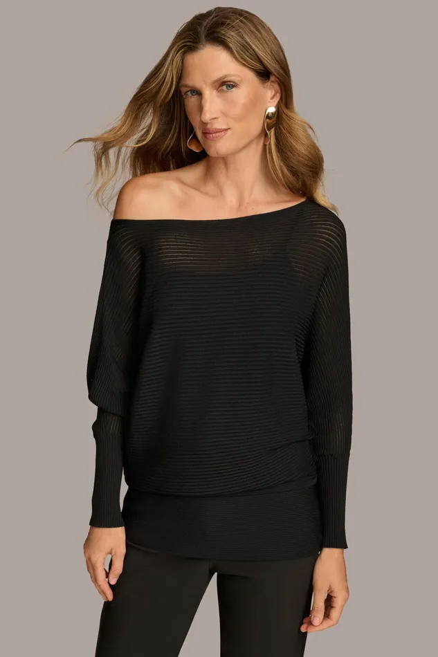 Women Sweaters And Tops Donna Karan OVERSIZED SWEATER Black