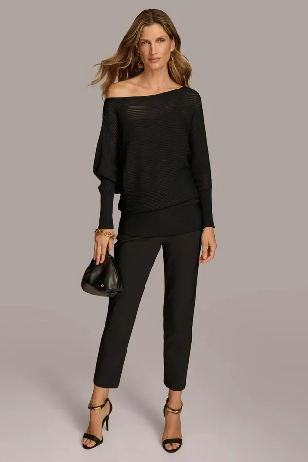 Women Sweaters And Tops Donna Karan OVERSIZED SWEATER Black
