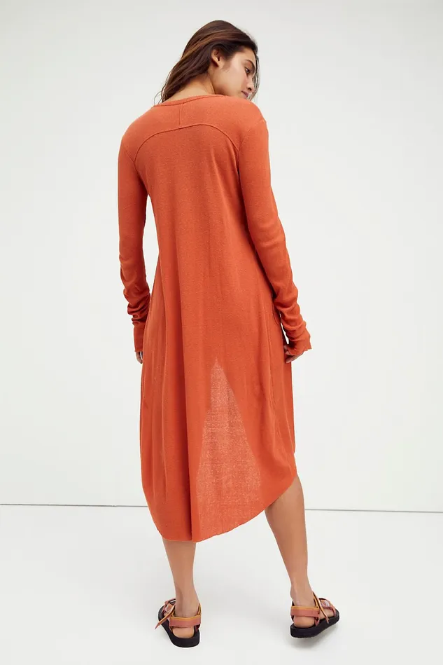 Women Sweaters Free People Ribbed Up Maxi Cardigan Spanish Chestnut