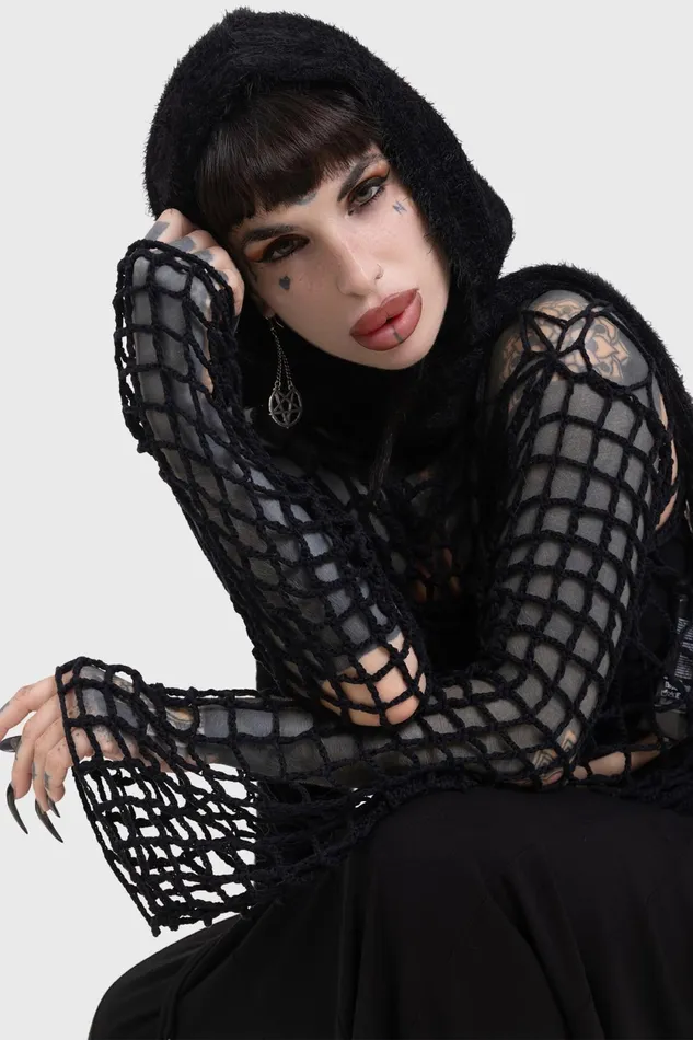 Women Sweaters Killstar Night Trap Sweater