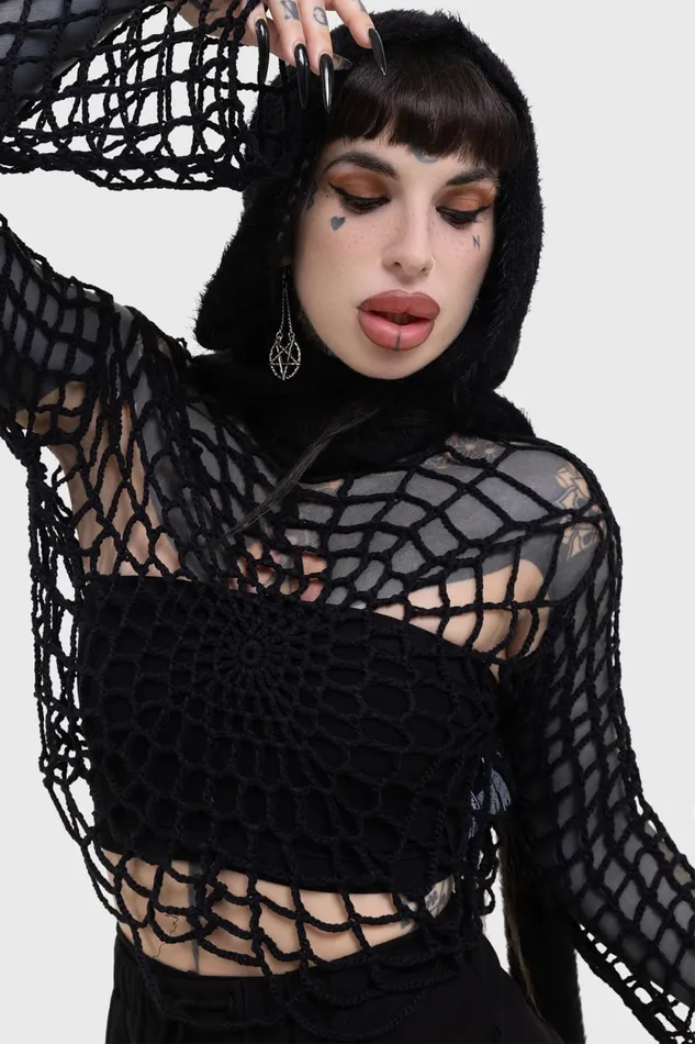 Women Sweaters Killstar Night Trap Sweater