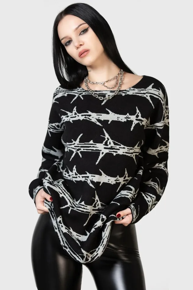 Women Sweaters Killstar Prickled Contention Knit Sweater