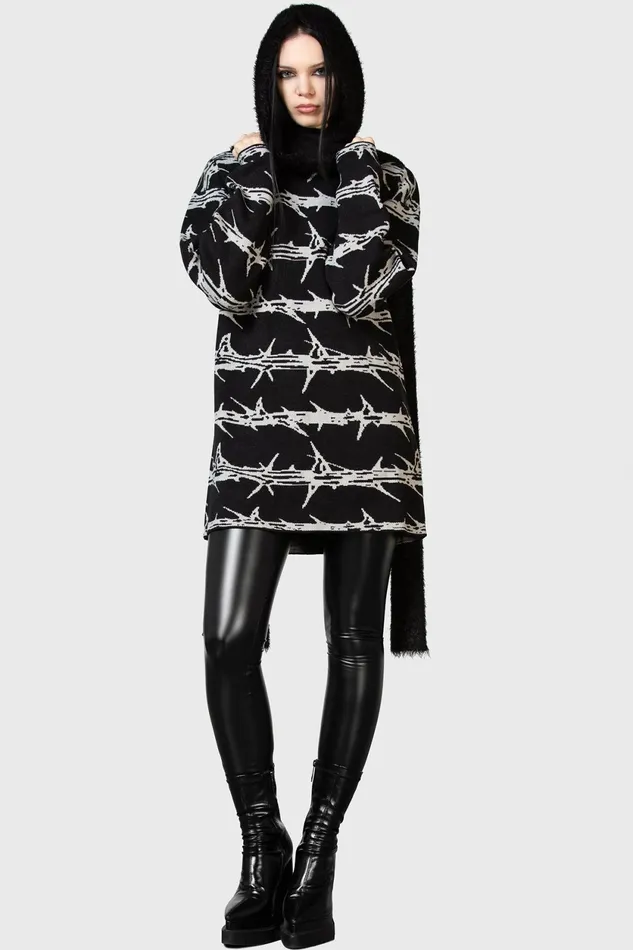 Women Sweaters Killstar Prickled Contention Knit Sweater