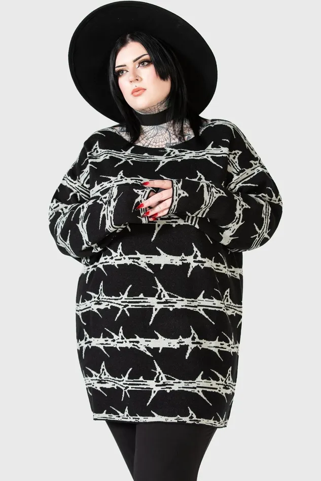 Women Sweaters Killstar Prickled Contention Knit Sweater