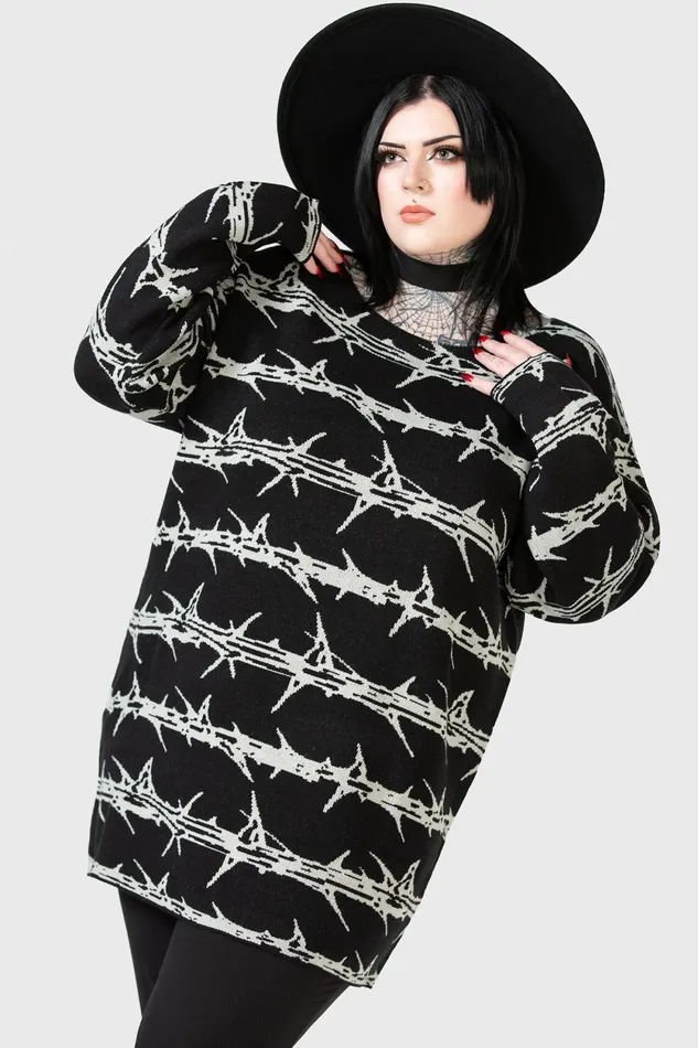 Women Sweaters Killstar Prickled Contention Knit Sweater