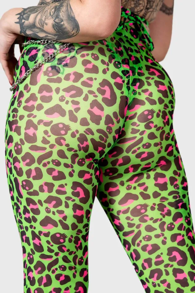 Women Swim Killstar Emerald Sugar Mesh Flare Trousers