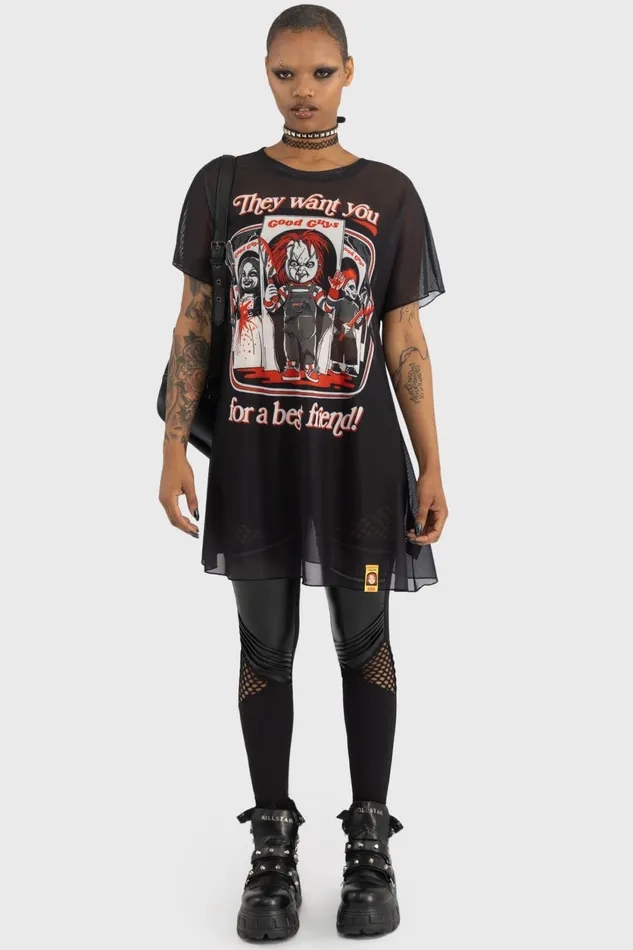 Women TShirts and Vests Killstar I039m Your Friend To The End Longline Top