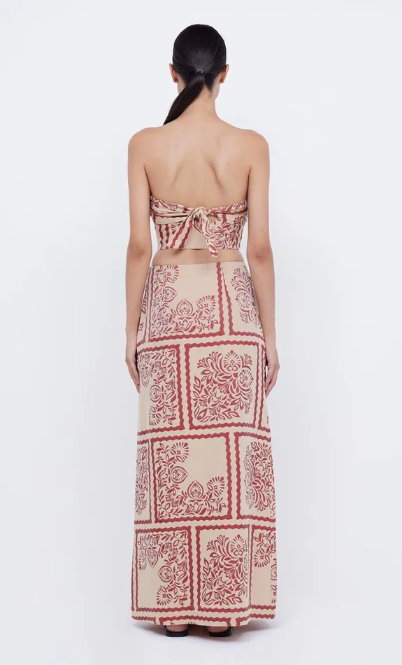 Women Tops Bec Bridge PALM BLISS STRAPLESS CROP Sahara Jacquard